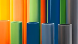colorful tubs or wiring