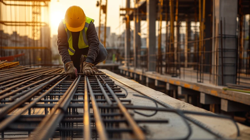 construction worker working on a building