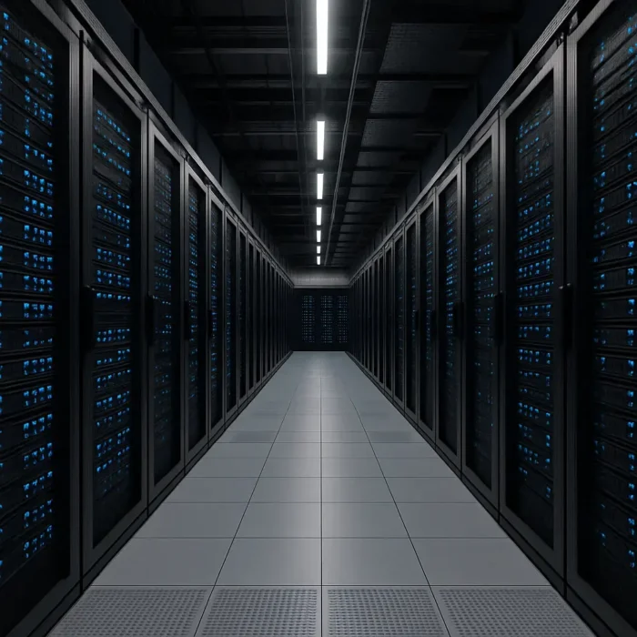 hallway of a data center